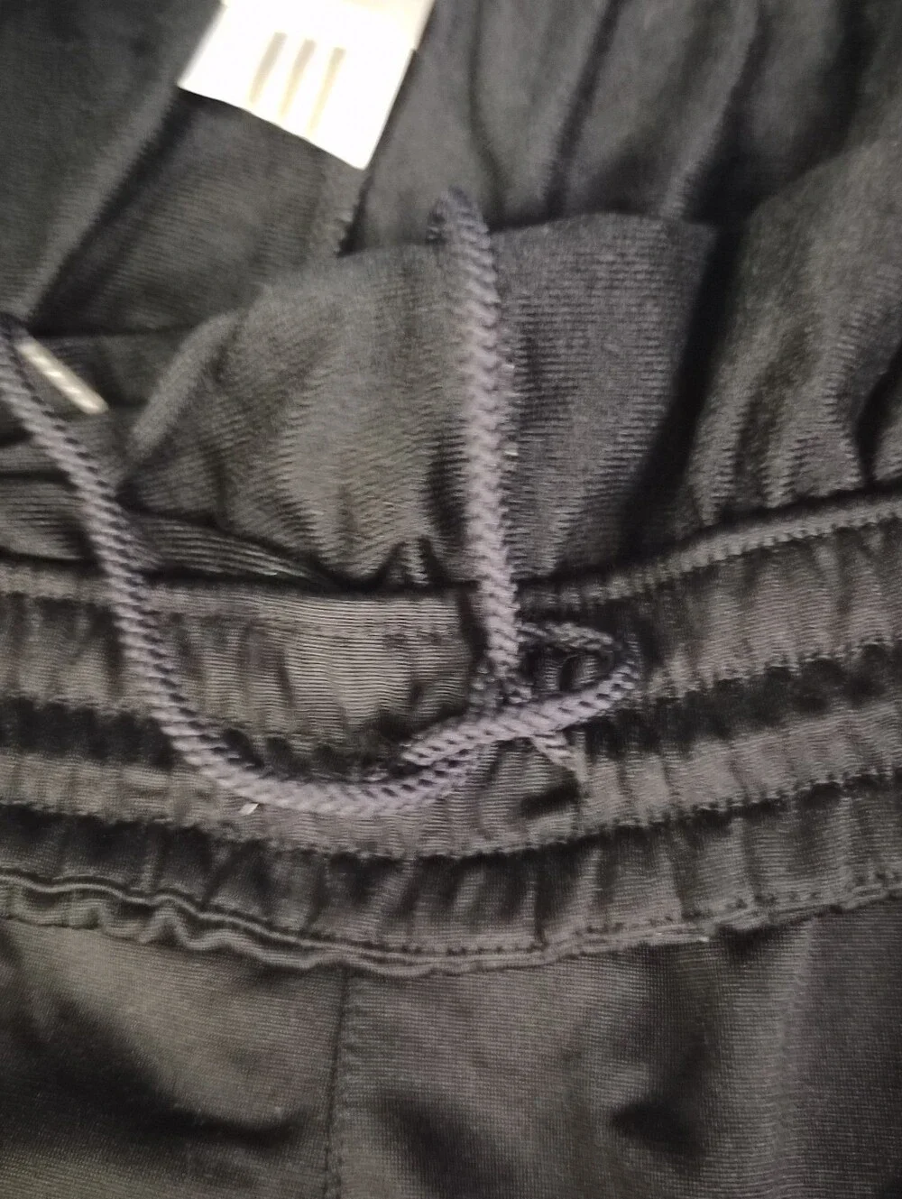 Adidas black baggy straight leg track pants with white stripes Size mens XL